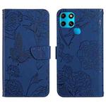 For Infinix Smart 6 HT03 Skin Feel Butterfly Embossed Flip Leather Phone Case(Blue)