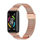 For Huawei Band 6 / Honor Band 6 Mijobs Breathable Nylon Watch Band(Rose Gold)
