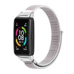 For Huawei Band 6 / Honor Band 6 / 7 Mijobs Breathable Nylon Watch Band(Sea Shell Silver)