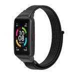 For Huawei Band 6 / Honor Band 6 / 7 Mijobs Breathable Nylon Watch Band(Black)