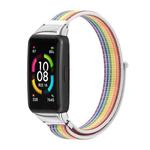For Huawei Band 6 / Honor Band 6 Mijobs Breathable Nylon Watch Band(Colorful Silver)