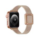 Magnetic Rose Gold Square Buckle Watch Band For Apple Watch Ultra 49mm&Watch Ultra 2 49mm / Series 9&8&7 45mm / SE 3&SE 2&6&SE&5&4 44mm / 3&2&1 42mm(Apricot)