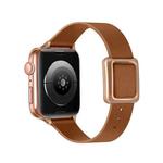 Magnetic Rose Gold Square Buckle Watch Band For Apple Watch Ultra 49mm&Watch Ultra 2 49mm / Series 9&8&7 45mm / SE 3&SE 2&6&SE&5&4 44mm / 3&2&1 42mm(Brown)