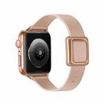 Magnetic Rose Gold Square Buckle Watch Band For Apple Watch Series 9&8&7 41mm / SE 3&SE 2&6&SE&5&4 40mm / 3&2&1 38mm(Pink)