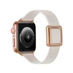 Magnetic Rose Gold Square Buckle Watch Band For Apple Watch Series 9&8&7 41mm / SE 3&SE 2&6&SE&5&4 40mm / 3&2&1 38mm(Starlight)