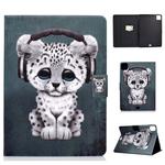 For iPad Pro 11 2020 Electric Pressed TPU Left and Right Open Flat Leather Tablet Case with Sleep Function & Card Buckle Anti-skid Strip(Music Leopard)