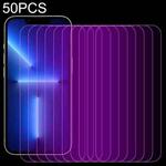 For iPhone 13 / 13 Pro 50pcs Purple Light Eye Protection Tempered Glass Film
