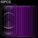 For iPhone 12 / 12 Pro 50pcs Purple Light Eye Protection Tempered Glass Film