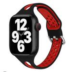Water Drop Silicone Watch Band For Apple Watch Ultra 49mm&Watch Ultra 2 49mm / Series 9&8&7 45mm / SE 3&SE 2&6&SE&5&4 44mm / 3&2&1 42mm(Black and Red)