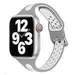 Water Drop Silicone Watch Band For Apple Watch Ultra 49mm&Watch Ultra 2 49mm / Series 9&8&7 45mm / SE 3&SE 2&6&SE&5&4 44mm / 3&2&1 42mm(Cold Silver and White)