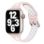 Water Drop Silicone Watch Band For Apple Watch Ultra 49mm&Watch Ultra 2 49mm / Series 9&8&7 45mm / SE 3&SE 2&6&SE&5&4 44mm / 3&2&1 42mm(Light Pink and White)