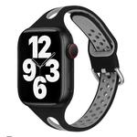 Water Drop Silicone Watch Band For Apple Watch Series 8&7 41mm / SE 2&6&SE&5&4 40mm / 3&2&1 38mm(Black and Cold Grey)