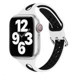 Water Drop Silicone Watch Band For Apple Watch Series 8&7 41mm / SE 2&6&SE&5&4 40mm / 3&2&1 38mm(White and Black)