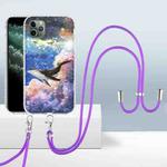 For iPhone 11 Pro Max 2.0mm Airbag Shockproof TPU Phone Case with Lanyard (Whale)