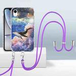 For iPhone XR 2.0mm Airbag Shockproof TPU Phone Case with Lanyard(Whale)