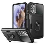 For Motorola Moto G31/G41 Card Ring Holder PC + TPU Phone Case(Black)