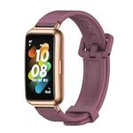 For Huawei Band 7 / 7 NFC MIJOBS Breathable Silicone Watch Band(Wine Red Rose Gold)