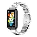 For Huawei Band 7 / 7 NFC MIJOBS Three-Bead Metal Stainless Steel Watch Band(Silver)