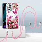 For Infinix Note 11s / Note 11 Pro 2.0mm Airbag Shockproof TPU Phone Case with Lanyard(Dancing Butterflies)