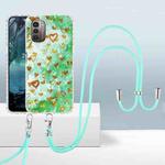For Nokia G21 / G11 2.0mm Airbag Shockproof TPU Phone Case with Lanyard(Gold Heart)
