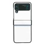 For Samsung Galaxy Z Flip4 5G Two-color Litchi Texture PU Phone Case(White)