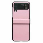 For Samsung Galaxy Z Flip4 5G Two-color Litchi Texture PU Phone Case(Pink)
