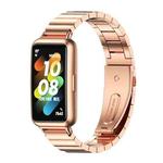 For Huawei Band 7 / 7 NFC Mijobs Bamboo Stainless Steel Metal Watch Band(Rose Gold)