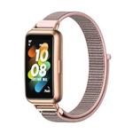 For Huawei Band 7 / 7 NFC Mijobs Breathable Nylon Watch Band(Pink Rose Gold)