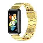 For Huawei Band 7 / 7 NFC Mijobs Bamboo Stainless Steel Metal Buckle Watch Band(Gold)