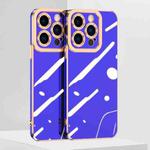 For iPhone 14 Plus 6D Electroplated Lens Protective Phone Case (Blue)