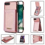 N.BEKUS Vertical Flip Card Slot RFID Phone Case For iPhone 8 Plus / 7 Plus(Rose Gold)