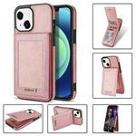 For iPhone 13 N.BEKUS Vertical Flip Card Slot RFID Phone Case(Rose Gold)