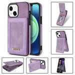 For iPhone 14 Plus N.BEKUS Vertical Flip Card Slot RFID Phone Case (Purple)