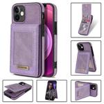 For iPhone 12 N.BEKUS Vertical Flip Card Slot RFID Phone Case(Purple)