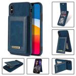 For iPhone X / XS N.BEKUS Vertical Flip Card Slot RFID Phone Case(Blue)