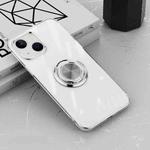 For iPhone 14 Electroplating Ring Clear Phone Case (Silver)