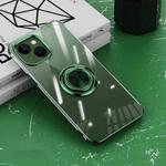 For iPhone 14 Electroplating Ring Clear Phone Case (Green)