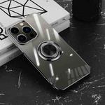 For iPhone 14 Pro Electroplating Ring Clear Phone Case(Black)