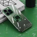For iPhone 13 Pro Electroplating Ring Clear Phone Case (Green)