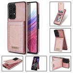 For Samsung Galaxy A52s / A52 5G N.Bekus Vertical Flip Card Slot RFID Phone Case(Rose Gold)