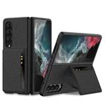 For Samsung Galaxy Z Fold4 GKK Ultra-thin Leather Phone Case with Card Slots(Carbon Fiber Texture)