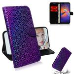 For Motorola Moto E6 Play Solid Hyun Color Magnetic Attraction Horizontal Flip Leather Case with Lanyard, Support Holder & Card Slot & Wallet(Purple)