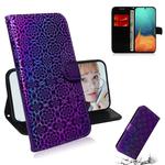 For Galaxy A71 Solid Hyun Color Magnetic Attraction Horizontal Flip Leather Case with Lanyard, Support Holder & Card Slot & Wallet(Purple)