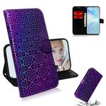 For Galaxy S20+ Solid Hyun Color Magnetic Attraction Horizontal Flip Leather Case with Lanyard, Support Holder & Card Slot & Wallet(Purple)