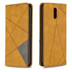 For Nokia 2.3 Rhombus Texture Horizontal Flip Magnetic Leather Case with Holder & Card Slots & Wallet(Yellow)