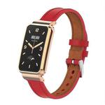 For Xiaomi Mi Band 7 Pro Microfiber Leather Metal Frame Watch Band(Red)