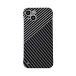For iPhone 13 Pro Max Carbon Fiber Texture PC Phone Case (Black Grey)