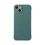 For iPhone 14 Plus Carbon Fiber Texture PC Phone Case (Green)