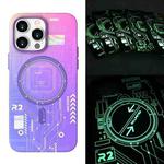 For iPhone 14 Pro Luminous Magnetic Magsafe Phone Case(Pink Purple)