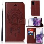 For Galaxy S20 Wind Chime Owl Embossing Pattern Horizontal Flip Leather Case, with Holder & Card Slots & Wallet(Brown)